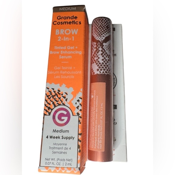 Grande Cosmetics GrandeBROW 2-in-1 Tinted Brow Gel + Brow Enhancing Serum BNIB - Picture 1 of 16